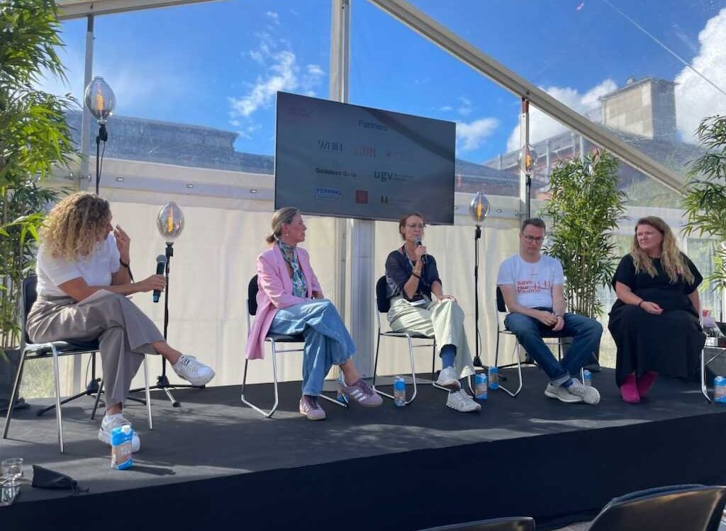 Ida Tin speaks at Femtech Studio's panel debate in event room 3 at TechBBQ 2024.