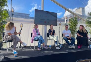 Ida Tin speaks at Femtech Studio's panel debate in event room 3 at TechBBQ 2024.